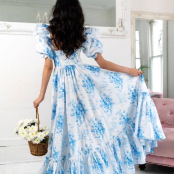 Fanciful Doll Floral Blue Maxi Dress - Picture 6 of 13